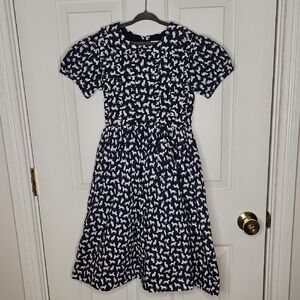 Rachel Riley Navy White Cats Dress Size 8Y